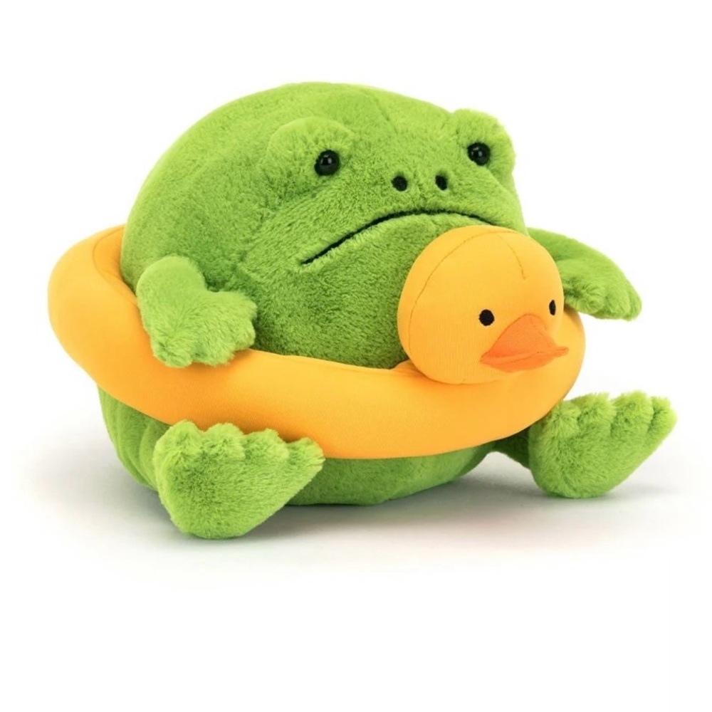 BNWT Jellycat Ricky the Frog with Duck floatie Ring